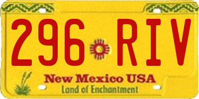 NM license plate 296RIV