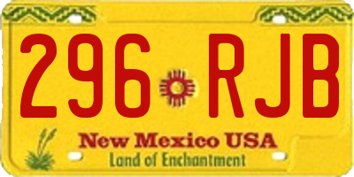 NM license plate 296RJB