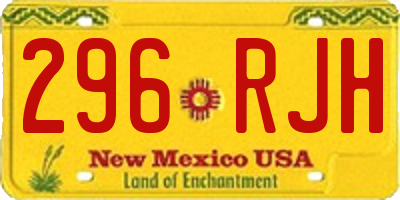 NM license plate 296RJH