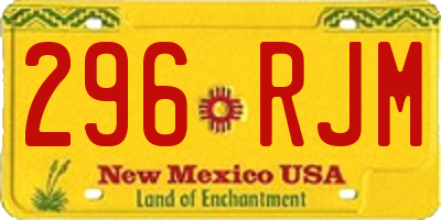 NM license plate 296RJM
