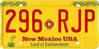 NM license plate 296RJP
