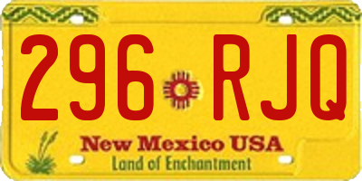 NM license plate 296RJQ