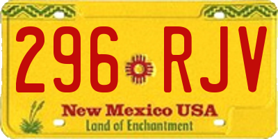 NM license plate 296RJV