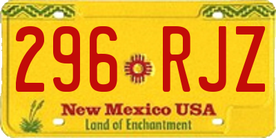 NM license plate 296RJZ