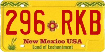 NM license plate 296RKB