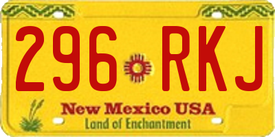NM license plate 296RKJ