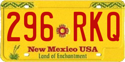NM license plate 296RKQ