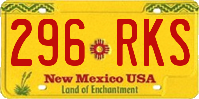 NM license plate 296RKS