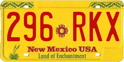 NM license plate 296RKX