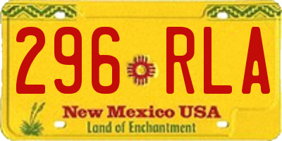 NM license plate 296RLA