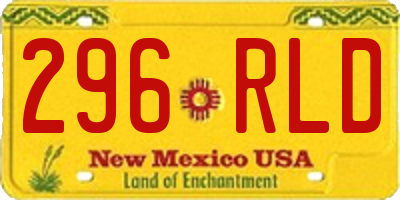 NM license plate 296RLD