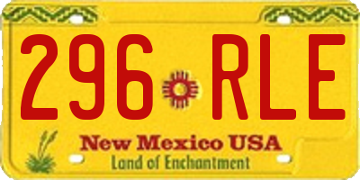 NM license plate 296RLE