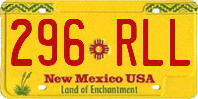 NM license plate 296RLL
