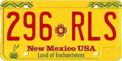 NM license plate 296RLS