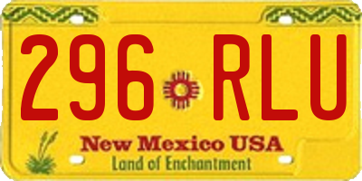 NM license plate 296RLU