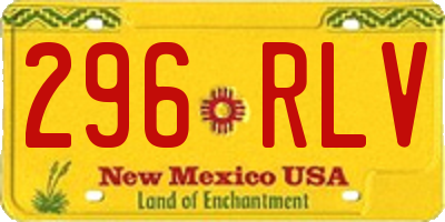 NM license plate 296RLV