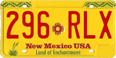 NM license plate 296RLX