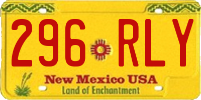 NM license plate 296RLY