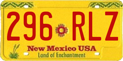 NM license plate 296RLZ