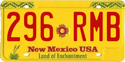 NM license plate 296RMB
