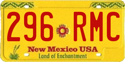 NM license plate 296RMC