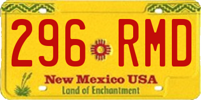 NM license plate 296RMD