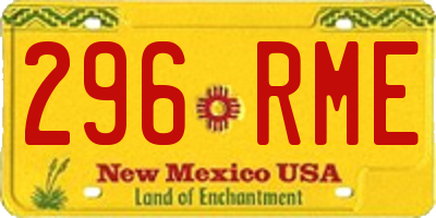 NM license plate 296RME