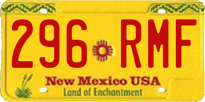 NM license plate 296RMF