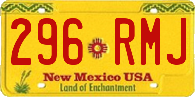 NM license plate 296RMJ