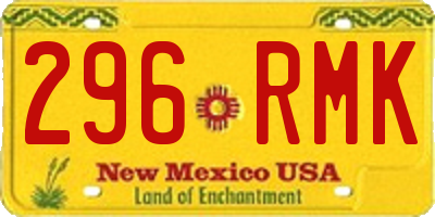 NM license plate 296RMK