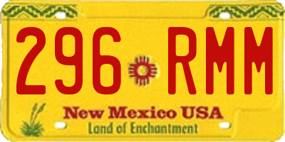 NM license plate 296RMM