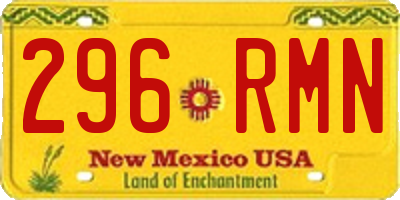 NM license plate 296RMN