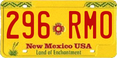 NM license plate 296RMO
