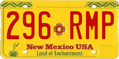 NM license plate 296RMP
