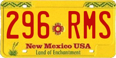 NM license plate 296RMS