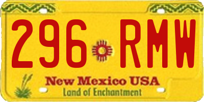 NM license plate 296RMW