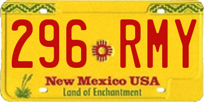 NM license plate 296RMY