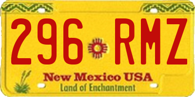 NM license plate 296RMZ