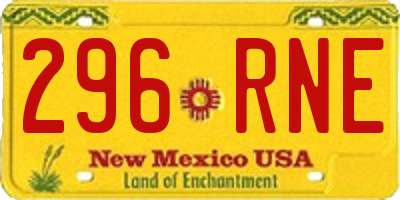NM license plate 296RNE