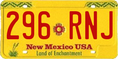 NM license plate 296RNJ
