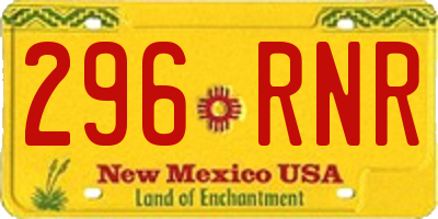 NM license plate 296RNR