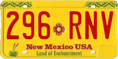 NM license plate 296RNV