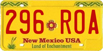 NM license plate 296ROA