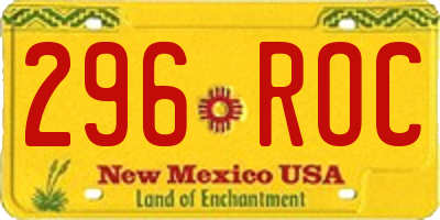 NM license plate 296ROC