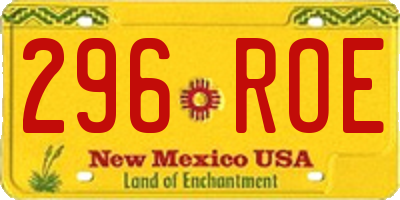 NM license plate 296ROE