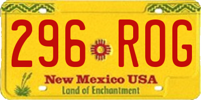 NM license plate 296ROG