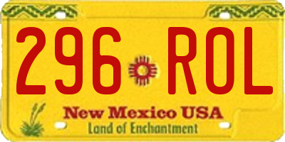 NM license plate 296ROL