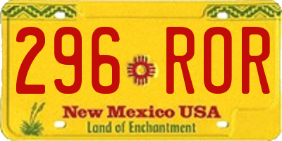 NM license plate 296ROR
