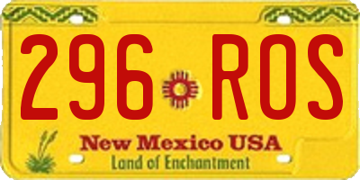 NM license plate 296ROS