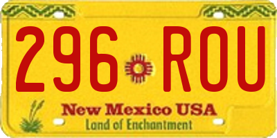 NM license plate 296ROU